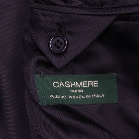 LAUREN Ralph Lauren Peacoat Mens 44R Black Wool Cashmere Blend Overcoat Lined - Picture 7 of 16